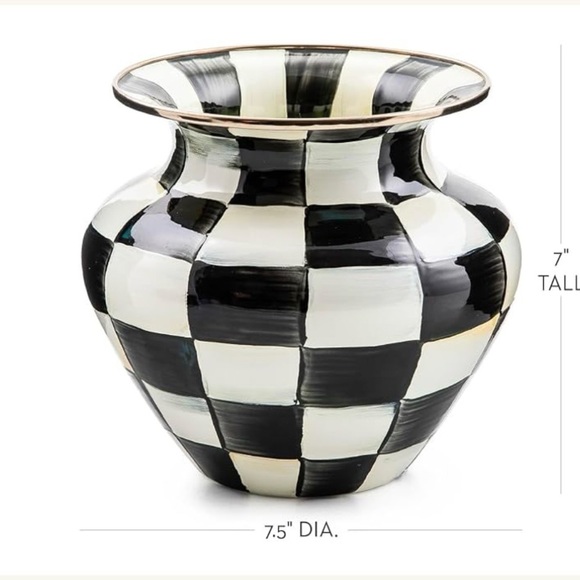 MacKenzie-Childs Black and White Checkered Vase - Picture 5 of 5